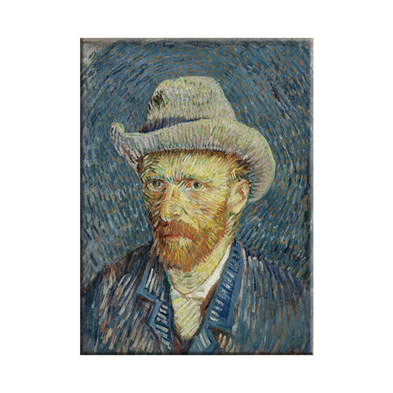 Van Gogh Self Portrait Painting Retro Style Textured Wall Art Decor for Living Room Clearhalo 'Arts' 'Canvas Art' 1641053