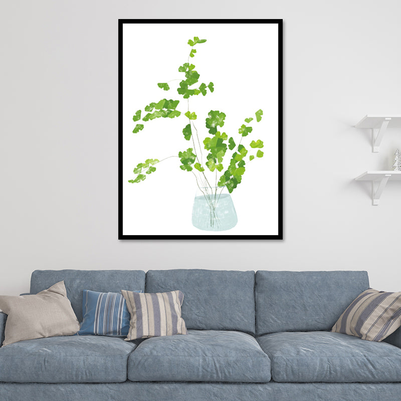 Nordic Bonsai Art Print Canvas Textured Pastel Color Wall Decor for Sitting Room Green Clearhalo 'Arts' 'Canvas Art' 1641099