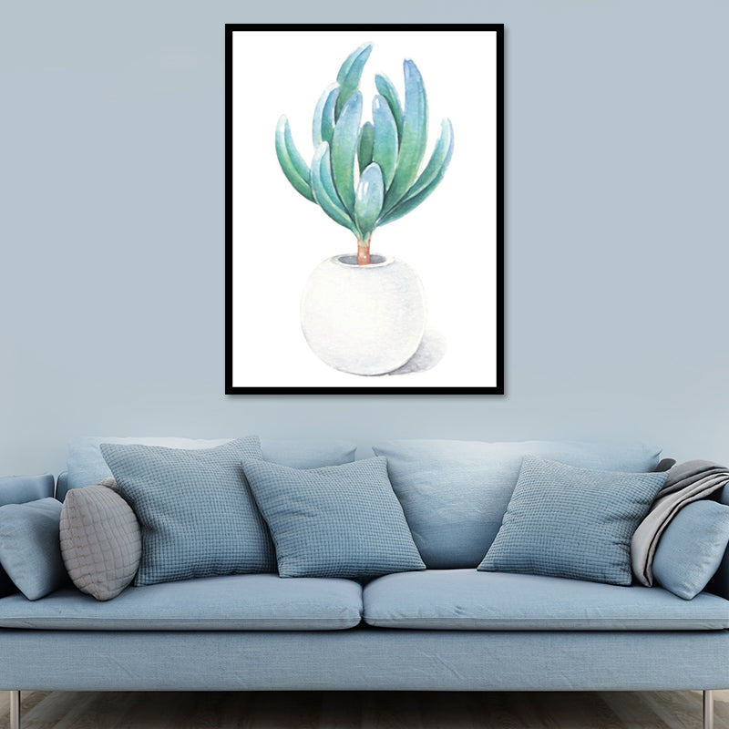 Nordic Bonsai Art Print Canvas Textured Pastel Color Wall Decor for Sitting Room Blue Clearhalo 'Arts' 'Canvas Art' 1641106