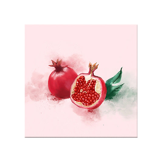 Kids Pomegranate Fruit Painting Red Textured Surface Wall Art for Dining Room Clearhalo 'Art Gallery' 'Canvas Art' 'Kids' Arts' 1641123