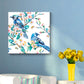 Bright Color Childrens Art Painting Bird and Flower Branch Canvas Print for Dining Room Blue Clearhalo 'Art Gallery' 'Canvas Art' 'Kids' Arts' 1641127