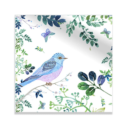 Bright Color Childrens Art Painting Bird and Flower Branch Canvas Print for Dining Room Clearhalo 'Art Gallery' 'Canvas Art' 'Kids' Arts' 1641144