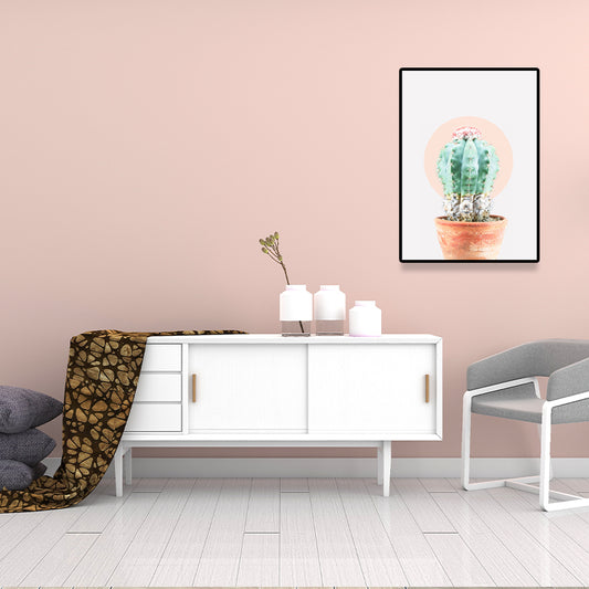 Textured Cactus Plant Art Print Canvas Tropical Wall Decor for Living Room, Soft Color White Clearhalo 'Art Gallery' 'Canvas Art' 'Coastal Art Gallery' 'Tropical' Arts' 1641155