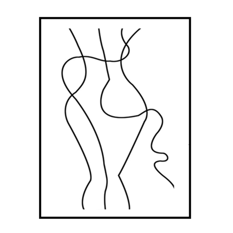 Nordic Painting White Charcoal Drawings Character Portrait Wall Art Print, Multiple Sizes Clearhalo 'Arts' 'Canvas Art' 1641172