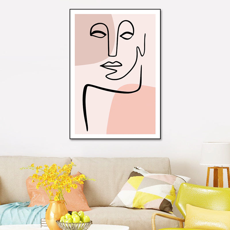 Nordic Style Teenagers Wall Decor Diversify Character Image in Light Color Canvas Clearhalo 'Arts' 'Canvas Art' 1641178