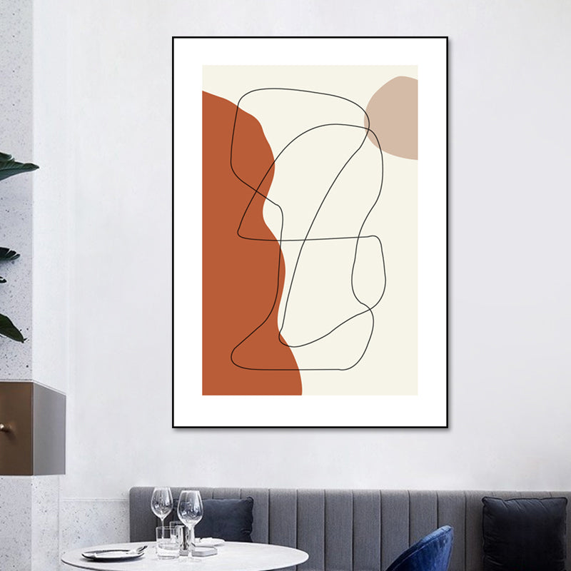 Nordic Style Teenagers Wall Decor Diversify Character Image in Light Color Canvas Red Clearhalo 'Arts' 'Canvas Art' 1641183