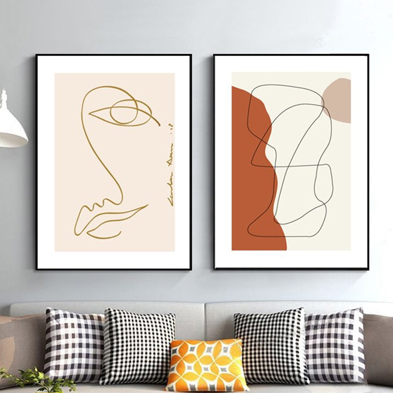 Nordic Style Teenagers Wall Decor Diversify Character Image in Light Color Canvas Clearhalo 'Arts' 'Canvas Art' 1641184