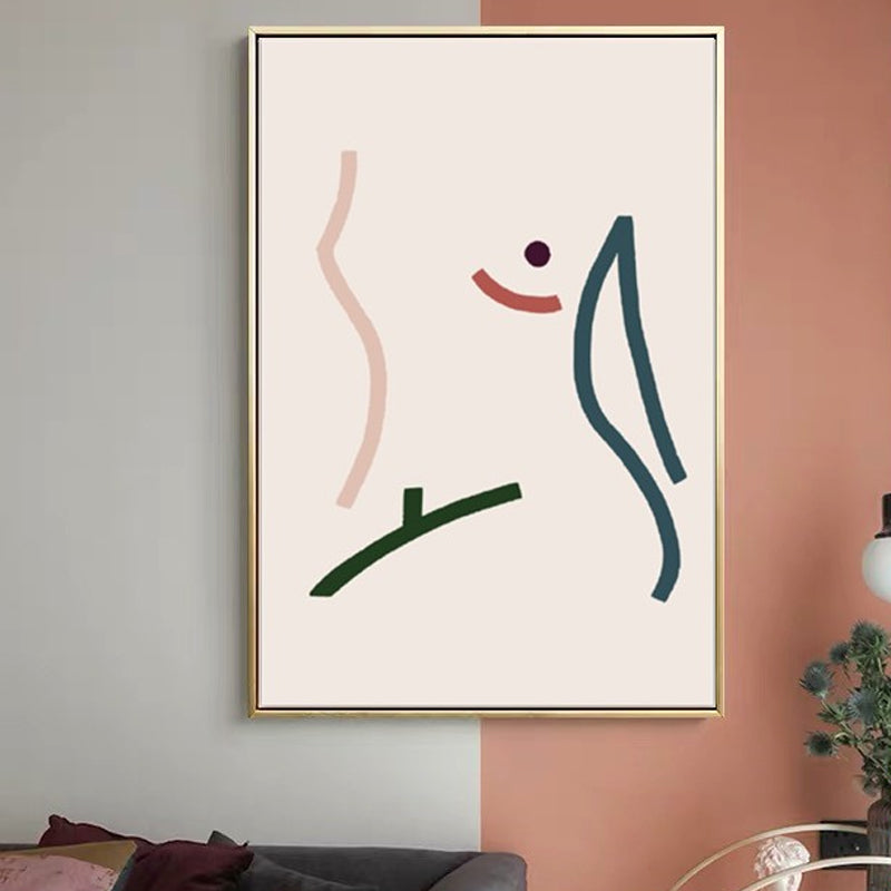 Nordic Style Teenagers Wall Decor Diversify Character Image in Light Color Canvas Yellow Clearhalo 'Arts' 'Canvas Art' 1641197