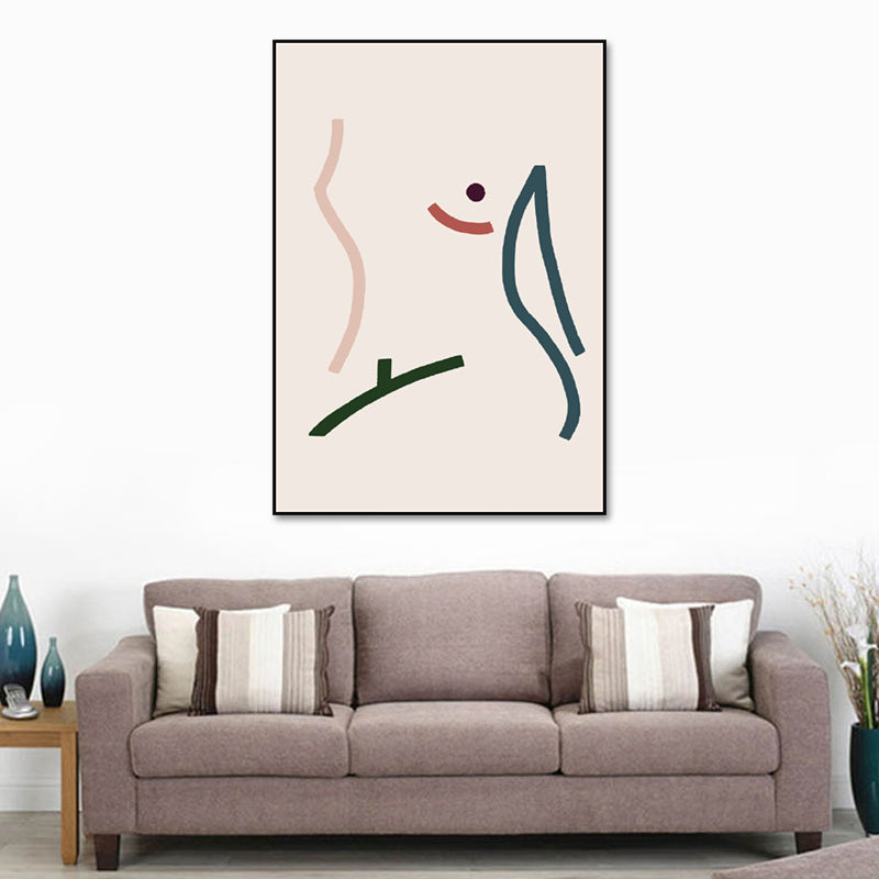 Nordic Style Teenagers Wall Decor Diversify Character Image in Light Color Canvas Clearhalo 'Arts' 'Canvas Art' 1641198