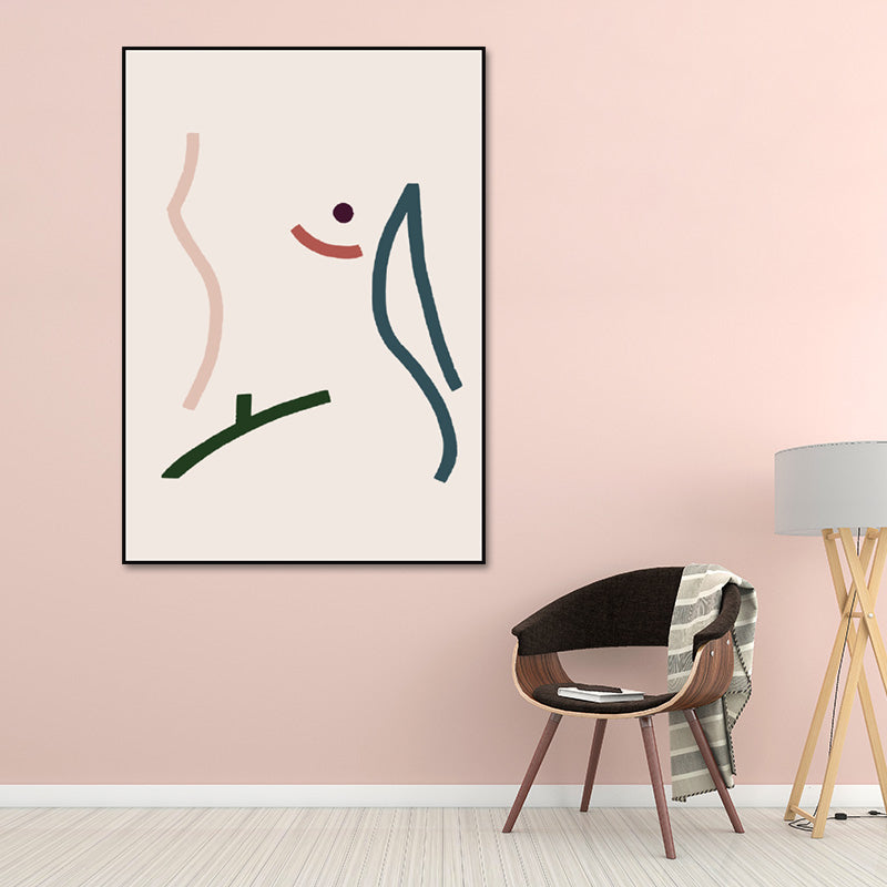 Nordic Style Teenagers Wall Decor Diversify Character Image in Light Color Canvas Clearhalo 'Arts' 'Canvas Art' 1641199