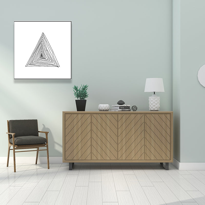 Textured Geometric Pattern Painting Nordic Style Canvas Wall Art Decor, Multiple Sizes White Triangle Clearhalo 'Arts' 'Canvas Art' 1641250