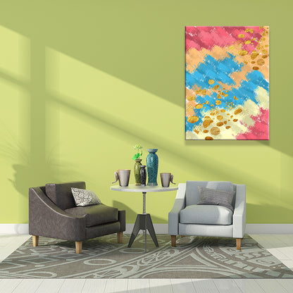 Abstract Painting Wall Decor Blue and Red Canvas Art Print for Living Room, Texture Blue Clearhalo 'Art Gallery' 'Canvas Art' 'Contemporary Art Gallery' 'Modern' Arts' 1641292