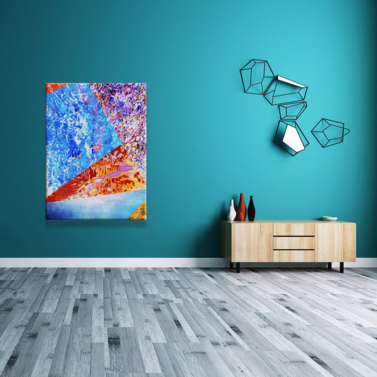 Modern Abstract Color-Block Painting Canvas Textured Blue Wall Art Print for Room Clearhalo 'Art Gallery' 'Canvas Art' 'Contemporary Art Gallery' 'Modern' Arts' 1641300