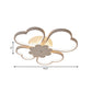 White/Brown Flower Ceiling Light Simplicity 19.5"/23.5" Wide LED Acrylic Flush Mount Lamp in Warm/White/Natural Light Clearhalo 'Ceiling Lights' 'Close To Ceiling Lights' 'Close to ceiling' 'Semi-flushmount' Lighting' 164133