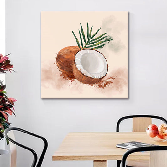 Childrens Art Coconut Painting Canvas Made Textured Brown Wall Decor for Kitchen Brown Clearhalo 'Art Gallery' 'Canvas Art' 'Kids' Arts' 1641341