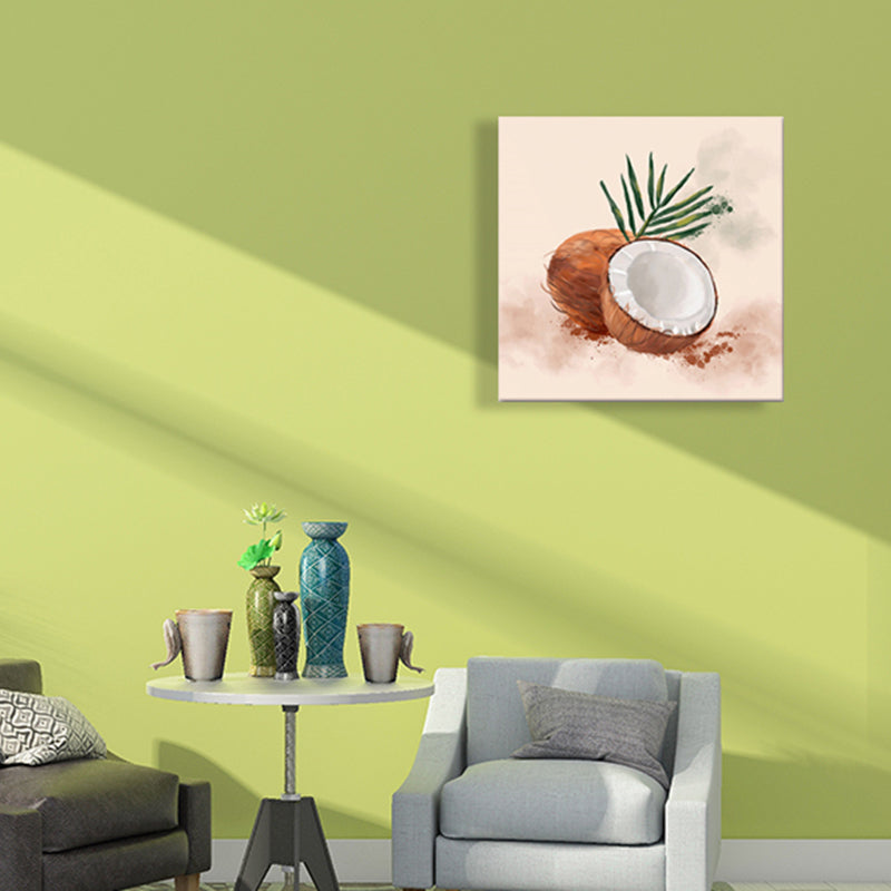 Childrens Art Coconut Painting Canvas Made Textured Brown Wall Decor for Kitchen Clearhalo 'Art Gallery' 'Canvas Art' 'Kids' Arts' 1641342