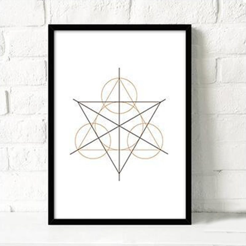 White Nordic Painting Geometry Wall Art Decor for Kitchen, Multiple Sizes Available White Clearhalo 'Arts' 'Canvas Art' 1641348
