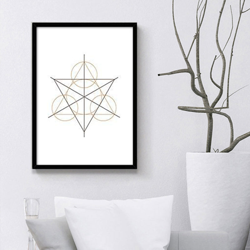 White Nordic Painting Geometry Wall Art Decor for Kitchen, Multiple Sizes Available Clearhalo 'Arts' 'Canvas Art' 1641349