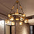 Farmhouse Globe Chandelier Lamp 6/8 Lights Rope Hanging Light with Amber Glass Shade in Black for Restaurant 6 Black Clearhalo 'Cast Iron' 'Ceiling Lights' 'Chandeliers' 'Industrial Chandeliers' 'Industrial' 'Metal' 'Middle Century Chandeliers' 'Rustic Chandeliers' 'Tiffany' Lighting' 164139