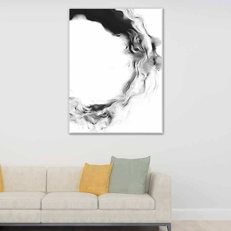 Textured Black Canvas Print Minimalism Smoke Painting Wall Art Decor for Family Room Black Design 1 Clearhalo 'Art Gallery' 'Canvas Art' 'Contemporary Art Gallery' 'Contemporary Art' 'Minimalism' 'Minimalist Art Gallery' 'Scandinavian' Arts' 1641404