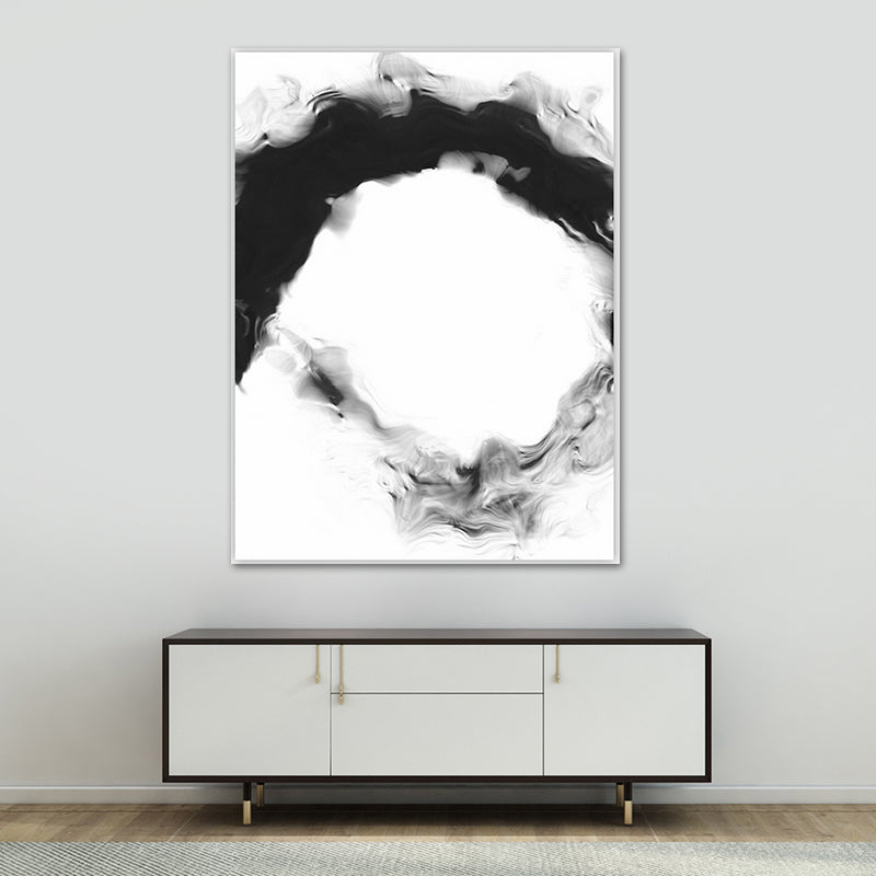 Textured Black Canvas Print Minimalism Smoke Painting Wall Art Decor for Family Room Black Design 2 Clearhalo 'Art Gallery' 'Canvas Art' 'Contemporary Art Gallery' 'Contemporary Art' 'Minimalism' 'Minimalist Art Gallery' 'Scandinavian' Arts' 1641411