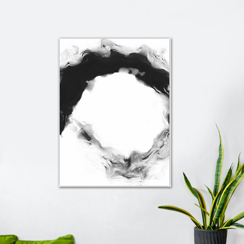 Textured Black Canvas Print Minimalism Smoke Painting Wall Art Decor for Family Room Clearhalo 'Art Gallery' 'Canvas Art' 'Contemporary Art Gallery' 'Contemporary Art' 'Minimalism' 'Minimalist Art Gallery' 'Scandinavian' Arts' 1641412