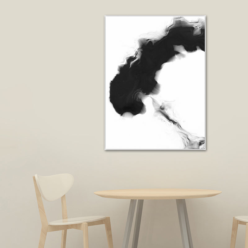 Textured Black Canvas Print Minimalism Smoke Painting Wall Art Decor for Family Room Clearhalo 'Art Gallery' 'Canvas Art' 'Contemporary Art Gallery' 'Contemporary Art' 'Minimalism' 'Minimalist Art Gallery' 'Scandinavian' Arts' 1641419