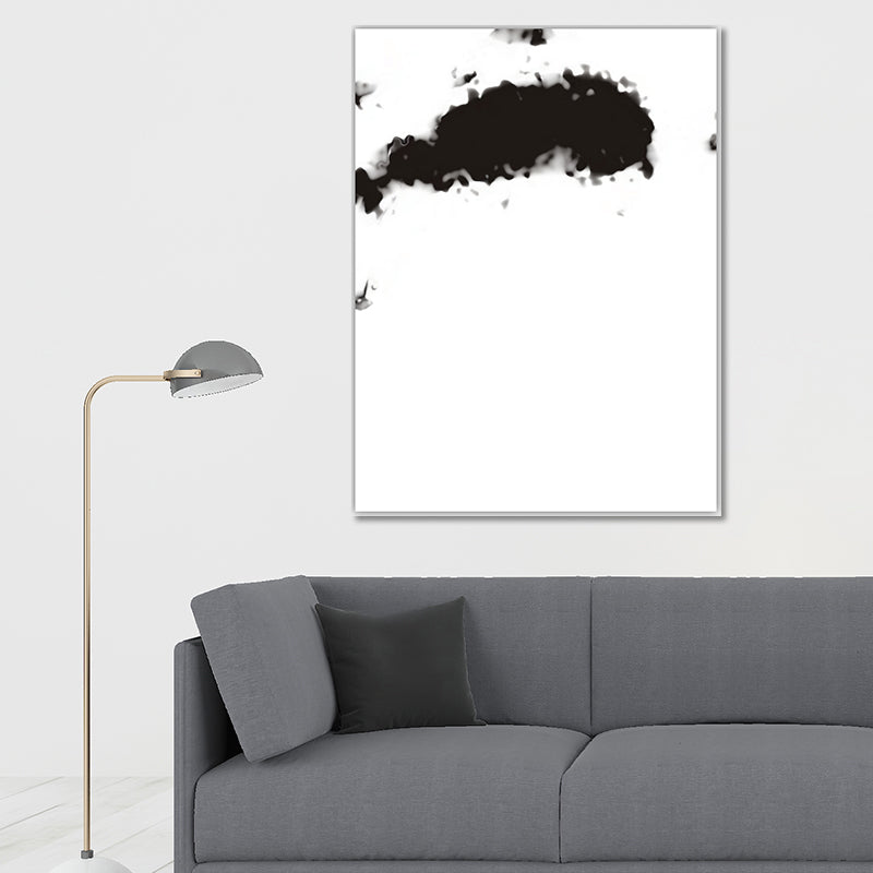 Textured Black Canvas Print Minimalism Smoke Painting Wall Art Decor for Family Room Clearhalo 'Art Gallery' 'Canvas Art' 'Contemporary Art Gallery' 'Contemporary Art' 'Minimalism' 'Minimalist Art Gallery' 'Scandinavian' Arts' 1641426