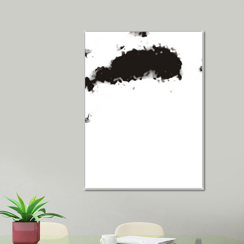 Textured Black Canvas Print Minimalism Smoke Painting Wall Art Decor for Family Room Clearhalo 'Art Gallery' 'Canvas Art' 'Contemporary Art Gallery' 'Contemporary Art' 'Minimalism' 'Minimalist Art Gallery' 'Scandinavian' Arts' 1641427