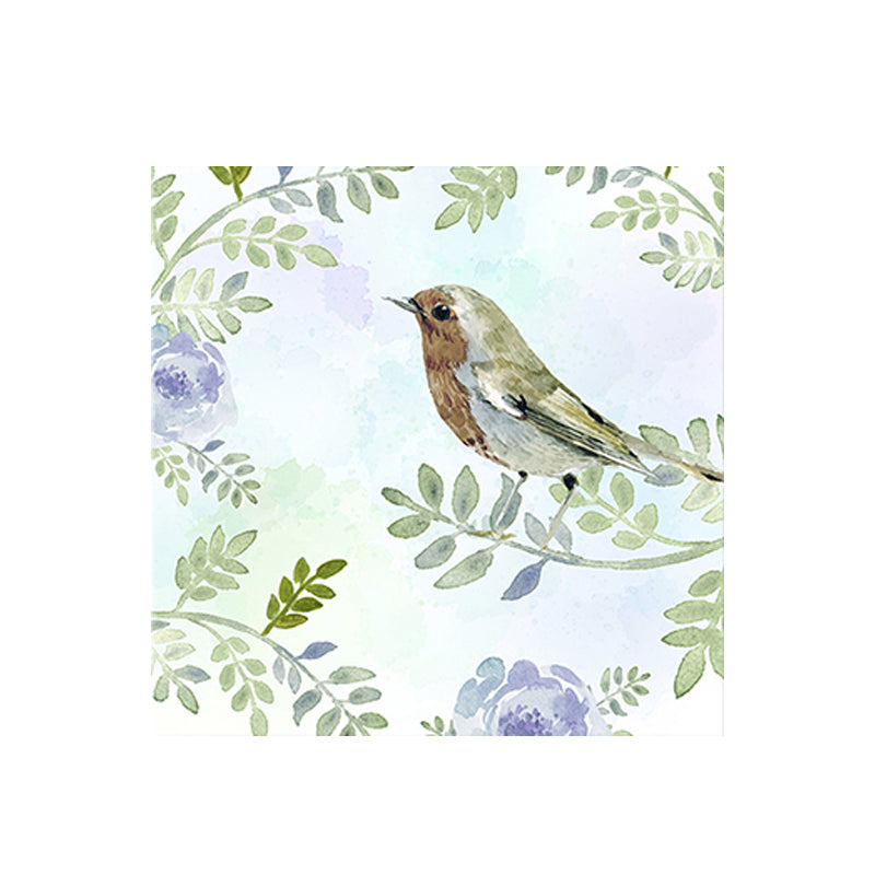 Bird with Blossoming Flower Art Print Pastel Color Kids Style Wall Decor for Family Room Clearhalo 'Art Gallery' 'Canvas Art' 'Kids' Arts' 1641463