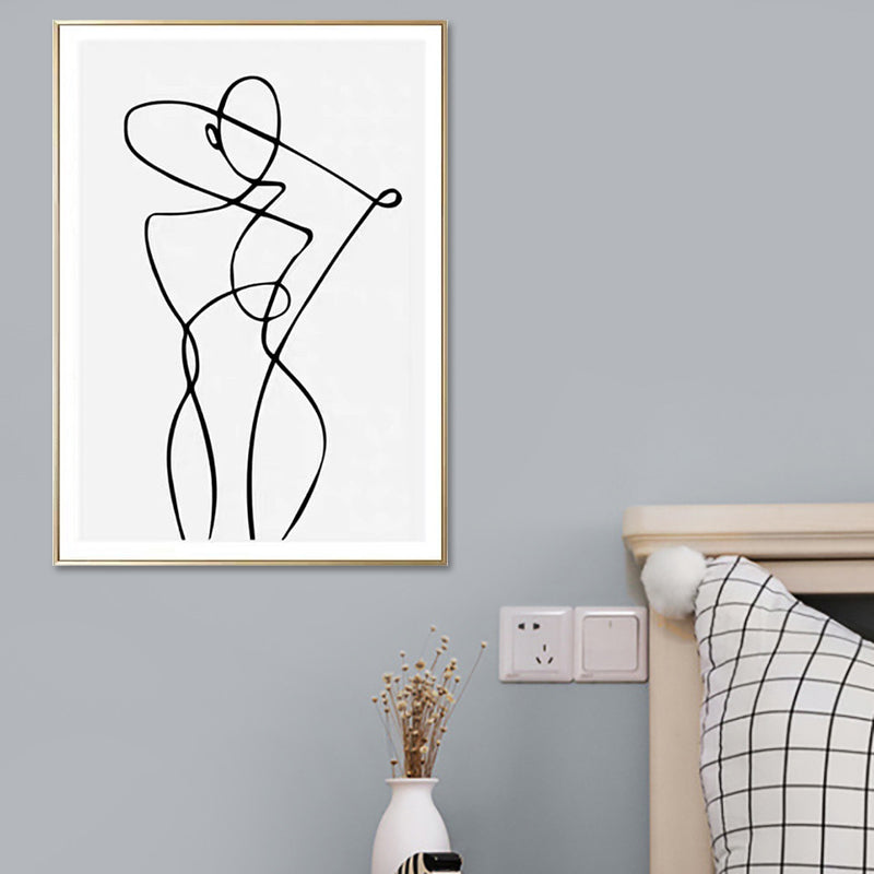 Hugging Figures Charcoal Drawings Painting Scandinavian Style Canvas Wall Art Print White Clearhalo 'Arts' 'Canvas Art' 1641502