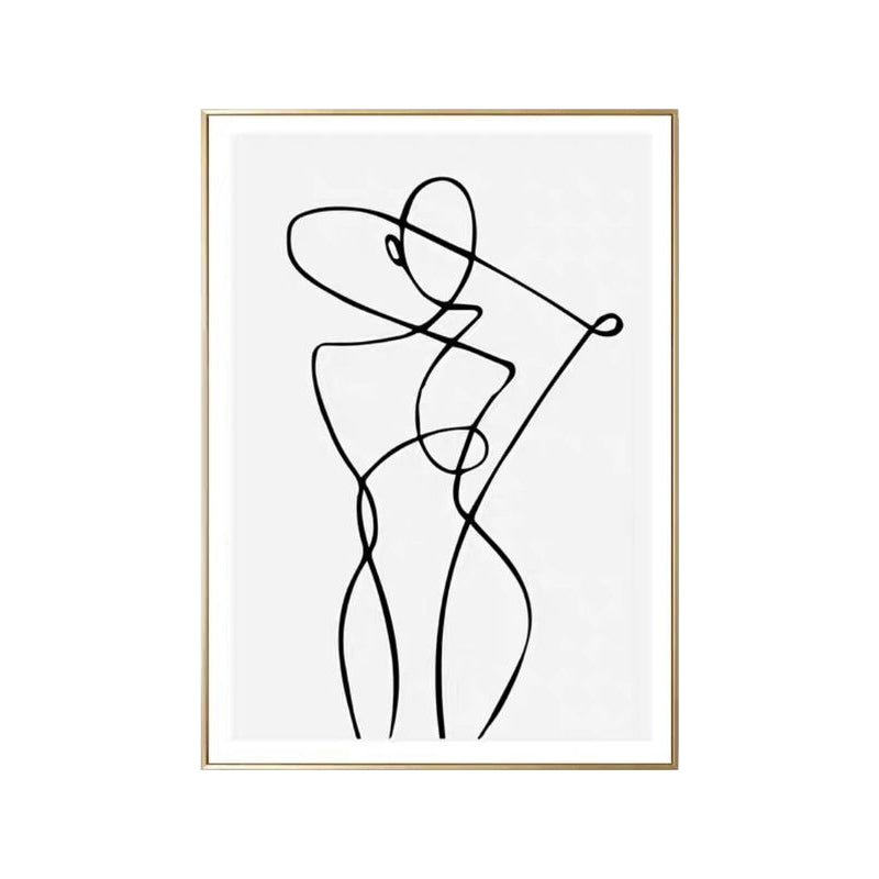 Hugging Figures Charcoal Drawings Painting Scandinavian Style Canvas Wall Art Print Clearhalo 'Arts' 'Canvas Art' 1641505