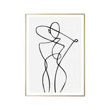 Hugging Figures Charcoal Drawings Painting Scandinavian Style Canvas Wall Art Print Clearhalo 'Arts' 'Canvas Art' 1641505
