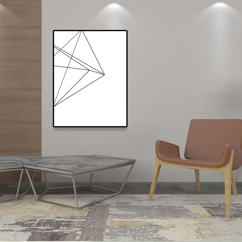 White Various Geometry Pattern Art Textured Painting for Bedroom, Multiple Sizes Available Clearhalo 'Arts' 'Canvas Art' 1641524