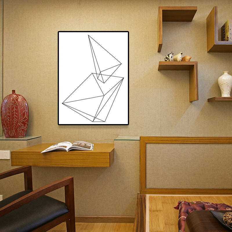 White Various Geometry Pattern Art Textured Painting for Bedroom, Multiple Sizes Available Clearhalo 'Arts' 'Canvas Art' 1641538