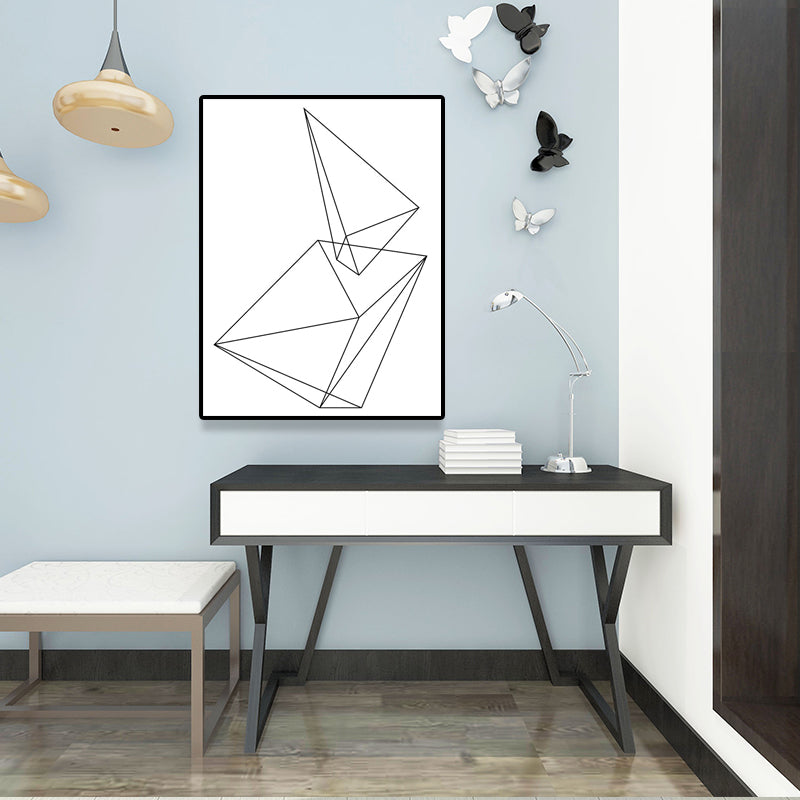 White Various Geometry Pattern Art Textured Painting for Bedroom, Multiple Sizes Available Clearhalo 'Arts' 'Canvas Art' 1641539