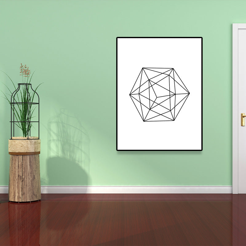 White Various Geometry Pattern Art Textured Painting for Bedroom, Multiple Sizes Available Clearhalo 'Arts' 'Canvas Art' 1641545