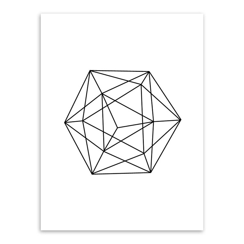 White Various Geometry Pattern Art Textured Painting for Bedroom, Multiple Sizes Available Clearhalo 'Arts' 'Canvas Art' 1641547