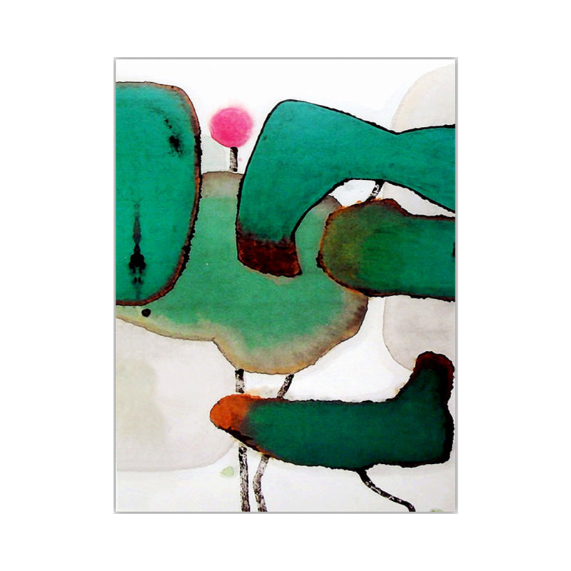 Chinese Lotus Painting Canvas Art Bright Color Flower Wall Decoration for House Interior Clearhalo 'Art Gallery' 'Canvas Art' 'Contemporary Art Gallery' 'Modern' Arts' 1641582