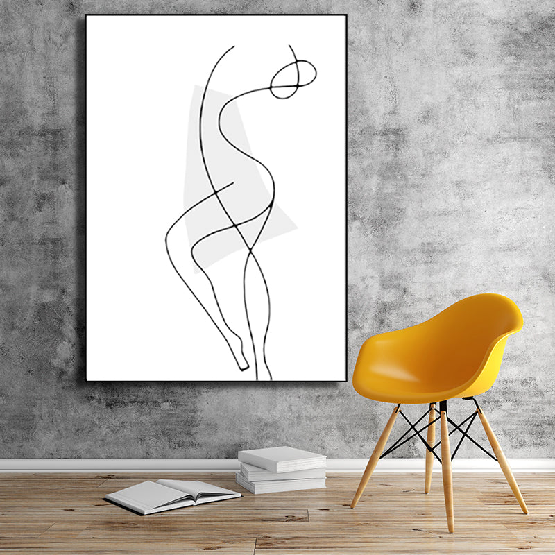 Dancing Figure Image Wall Decor Nordic Textured Bedroom Canvas, Multiple Size Options Clearhalo 'Arts' 'Canvas Art' 1641601