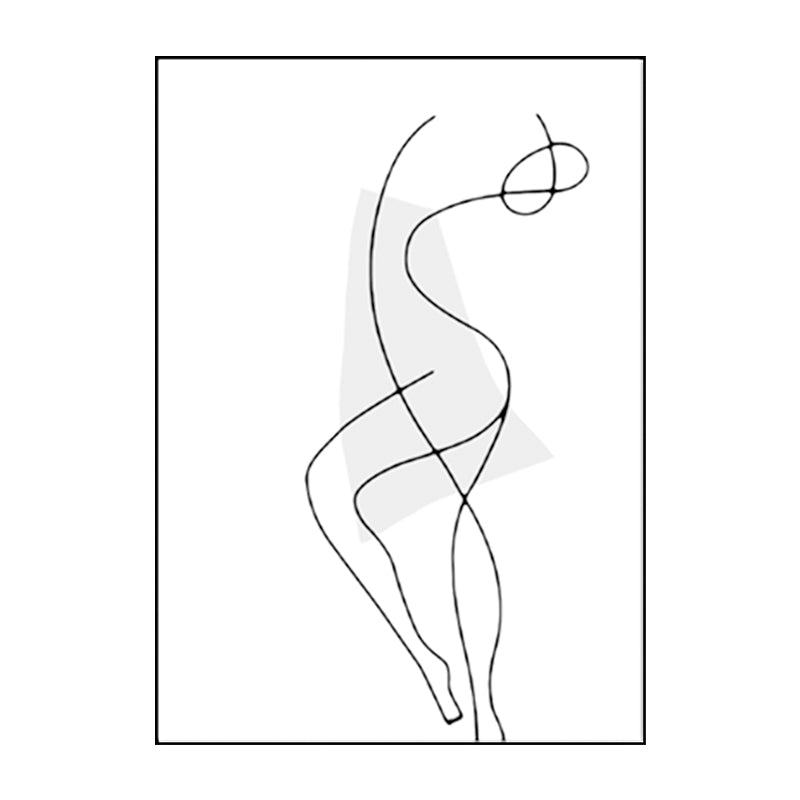 Dancing Figure Image Wall Decor Nordic Textured Bedroom Canvas, Multiple Size Options Clearhalo 'Arts' 'Canvas Art' 1641603