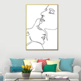 Nordic Style Character Pattern Painting White Human Charcoal Drawings Wall Art Print Clearhalo 'Arts' 'Canvas Art' 1641655