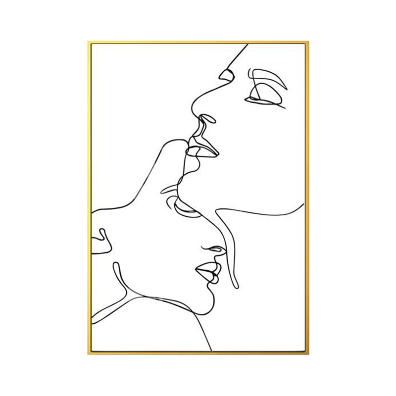 Nordic Style Character Pattern Painting White Human Charcoal Drawings Wall Art Print Clearhalo 'Arts' 'Canvas Art' 1641657