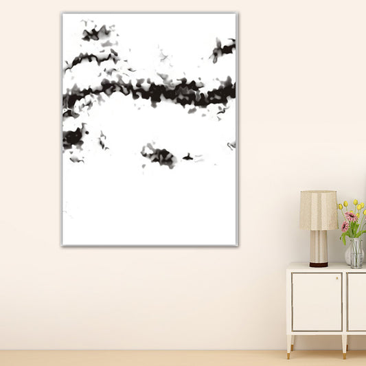 Smoke Abstract Wall Decor Minimalist Textured Canvas Wall Art in Black and White Black Design 1 Clearhalo 'Art Gallery' 'Canvas Art' 'Contemporary Art Gallery' 'Contemporary Art' 'Minimalism' 'Minimalist Art Gallery' 'Scandinavian' Arts' 1641668