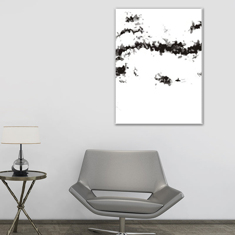 Smoke Abstract Wall Decor Minimalist Textured Canvas Wall Art in Black and White Clearhalo 'Art Gallery' 'Canvas Art' 'Contemporary Art Gallery' 'Contemporary Art' 'Minimalism' 'Minimalist Art Gallery' 'Scandinavian' Arts' 1641669