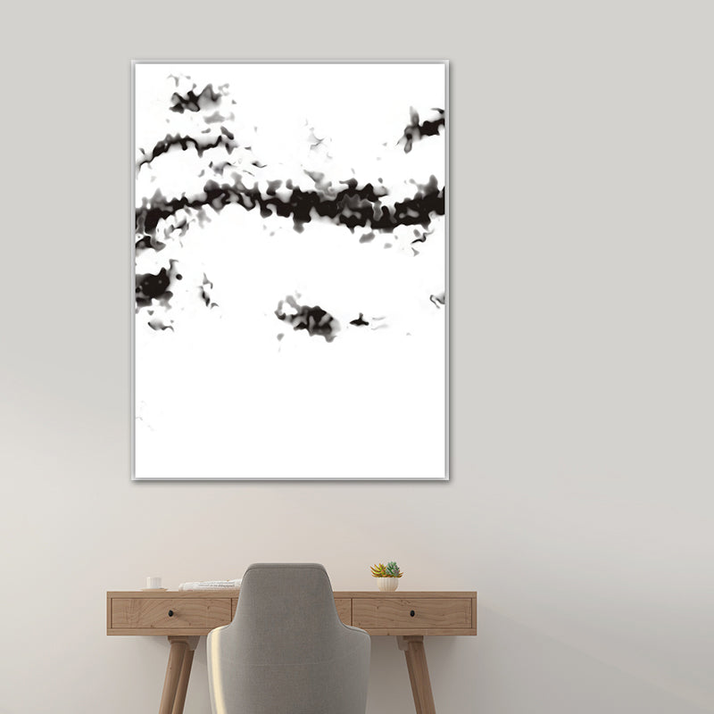 Smoke Abstract Wall Decor Minimalist Textured Canvas Wall Art in Black and White Clearhalo 'Art Gallery' 'Canvas Art' 'Contemporary Art Gallery' 'Contemporary Art' 'Minimalism' 'Minimalist Art Gallery' 'Scandinavian' Arts' 1641670