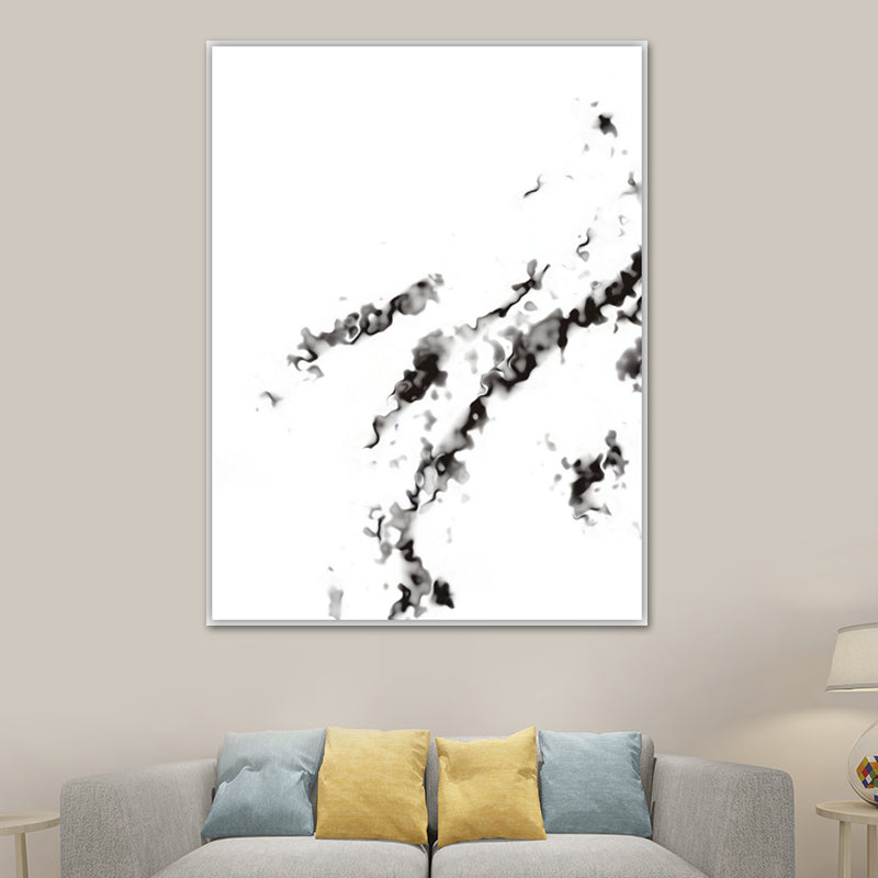 Smoke Abstract Wall Decor Minimalist Textured Canvas Wall Art in Black and White Black Design 2 Clearhalo 'Art Gallery' 'Canvas Art' 'Contemporary Art Gallery' 'Contemporary Art' 'Minimalism' 'Minimalist Art Gallery' 'Scandinavian' Arts' 1641675