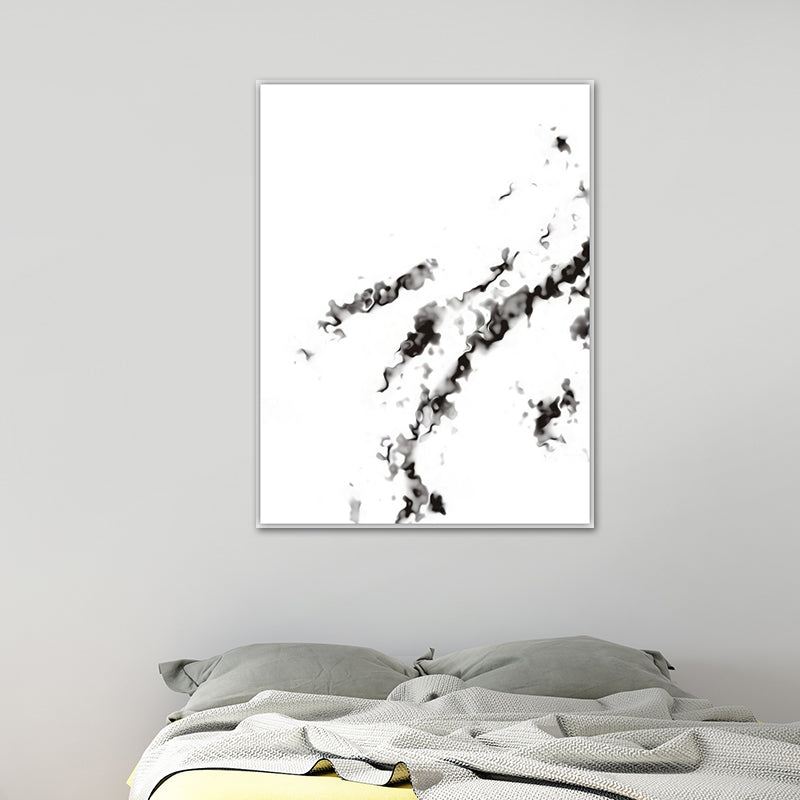 Smoke Abstract Wall Decor Minimalist Textured Canvas Wall Art in Black and White Clearhalo 'Art Gallery' 'Canvas Art' 'Contemporary Art Gallery' 'Contemporary Art' 'Minimalism' 'Minimalist Art Gallery' 'Scandinavian' Arts' 1641676