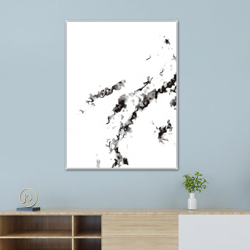 Smoke Abstract Wall Decor Minimalist Textured Canvas Wall Art in Black and White Clearhalo 'Art Gallery' 'Canvas Art' 'Contemporary Art Gallery' 'Contemporary Art' 'Minimalism' 'Minimalist Art Gallery' 'Scandinavian' Arts' 1641677