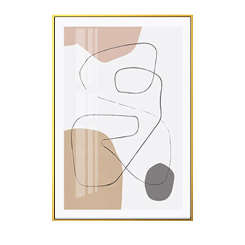 Brown Abstract Pattern Canvas Pencil Scandinavian Textured Wall Art for Guest Room Clearhalo 'Arts' 'Canvas Art' 1641685